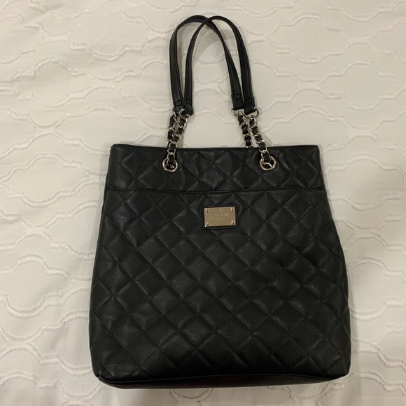 Nine West Black Quilted Tote - Picture 1 of 8